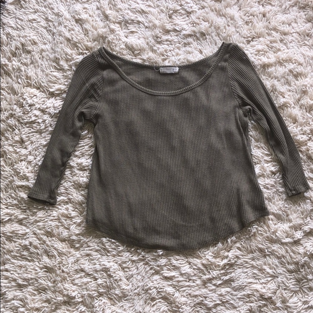 Forest green semi sleeve top